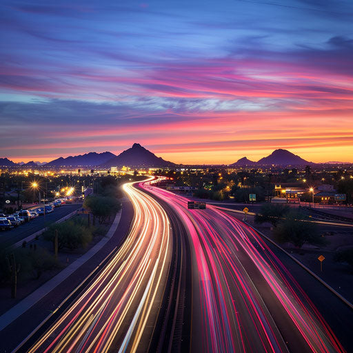 Dusk over Scottsdale skyline
