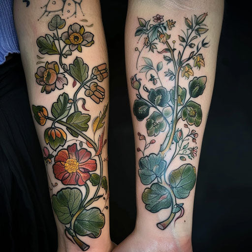 Sibling tattoos inspired by Maria Sibylla Merian
