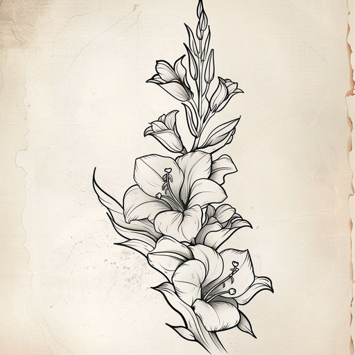 Gladiolus Tattoo Design Masterpiece