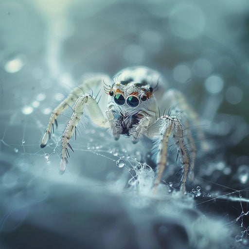 Adorable spider on a delicate web