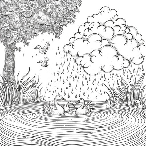 Rain cloud creating a puddle for ducks