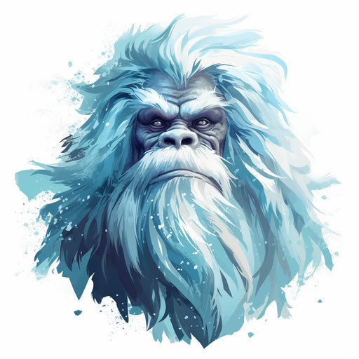 Yeti clipart in the style of Oil painting