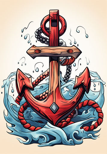 Life raft shaped like anchor