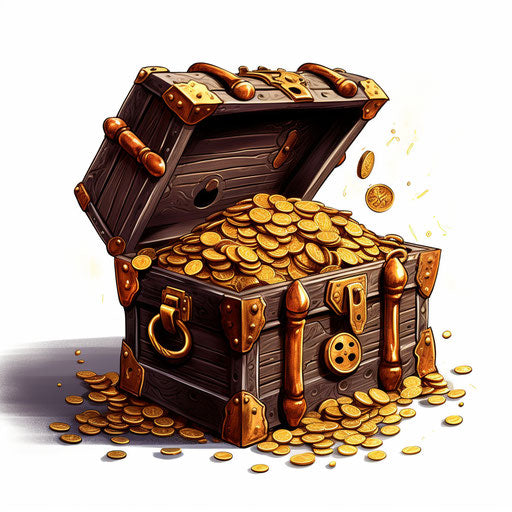 Treasure chest in Chiaroscuro Art style