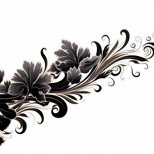 Border clipart in the style of Chiaroscuro Art, on white background