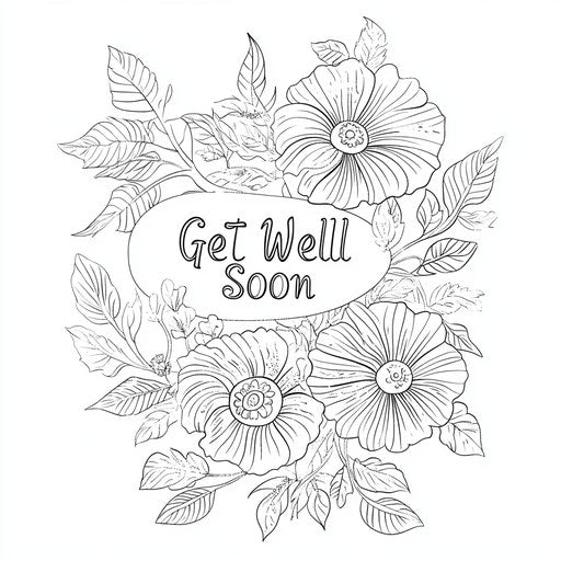 Minimalist Get Well Soon, Ruben Ireland style coloring page