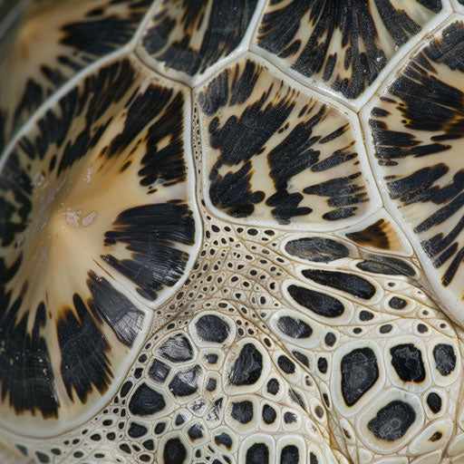 Intricate pattern of a sea turtle's shell