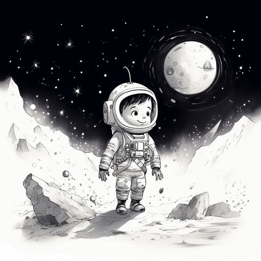 Adventurous child in space