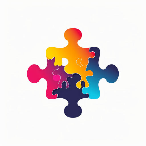 Logo design with puzzle piece motif