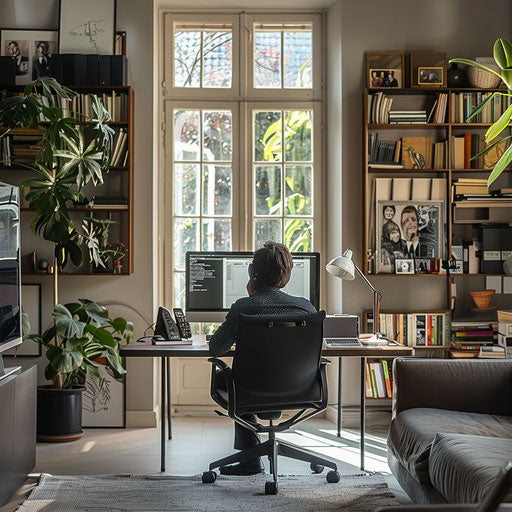Video call in a modern home office