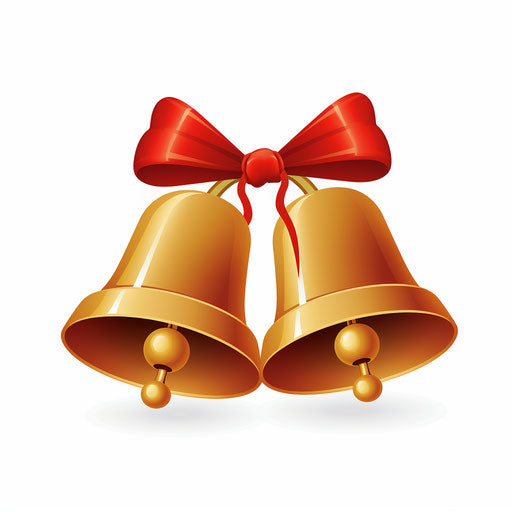 Minimalist Christmas bells on white background