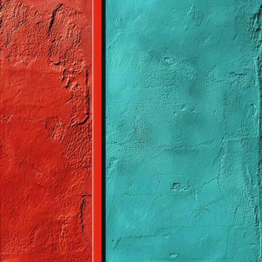 Realistic red border on flat teal background