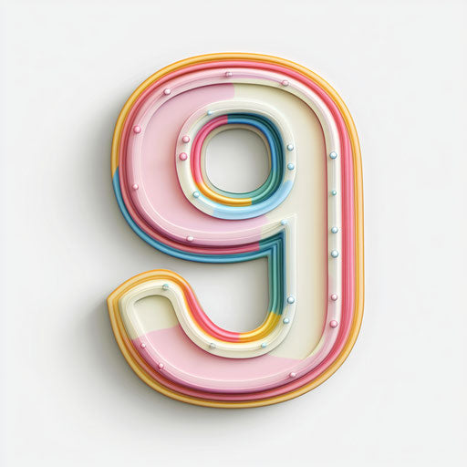 3D numbers on flat white background