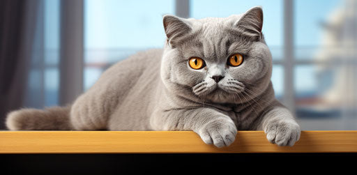 Silver Grey British Shorthair Cat on a Window Sill