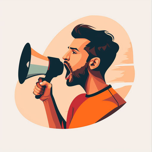 Speaking clipart in a realistic photo style on flat white background