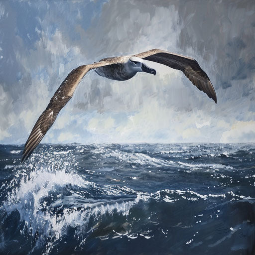 First flight of a juvenile black-footed albatross, moment of independence over the ocean
