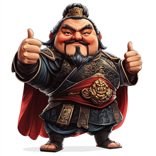 Humorous caricature of a Genghis Khan clipart image with human characteristics