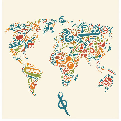 Musical world map logo