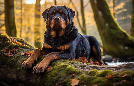 Rottweilers: ancient dog breed, light black and red style
