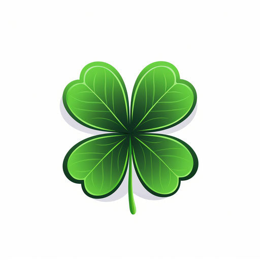 Four leaf clover in Minimalist style, on white background