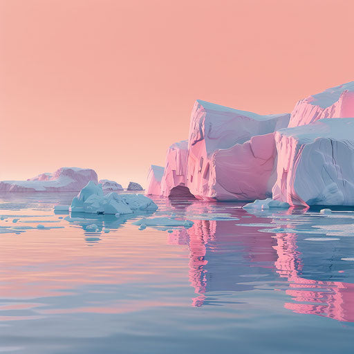 Dusky rose background with realistic ice clipart