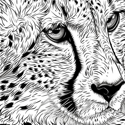 Detailed view of a cheetah's distinctive markings