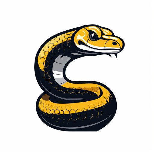 Snake clipart in minimalist style, on white background