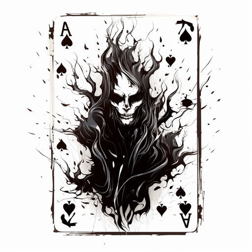 Card clipart in the style of Chiaroscuro Art, on a white background