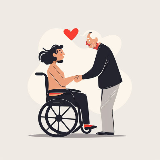 Caring clipart in a photo realistic style with a flat white background