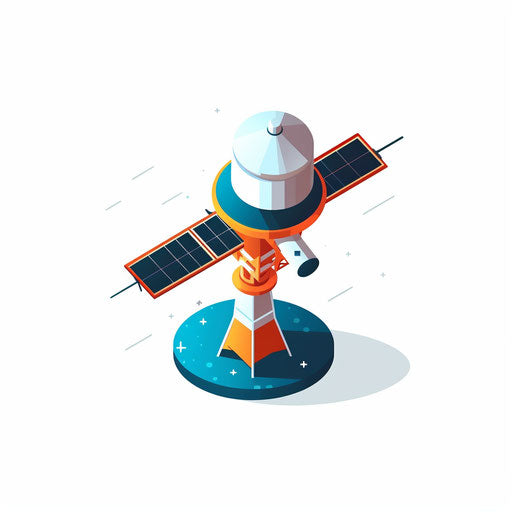 Satellite clipart in Minimalist style, on white background