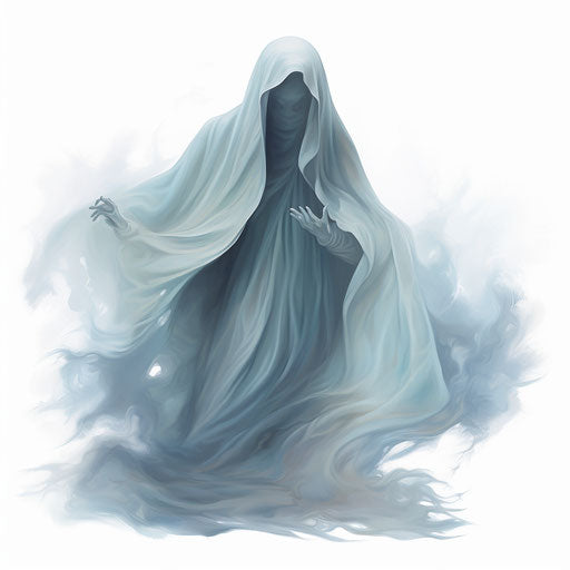 Ghost clipart in the style of Oil painting, on a white background