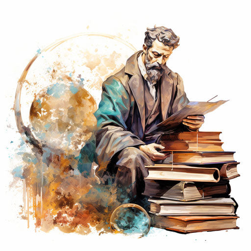 Knowledge clipart in the style of Oil painting