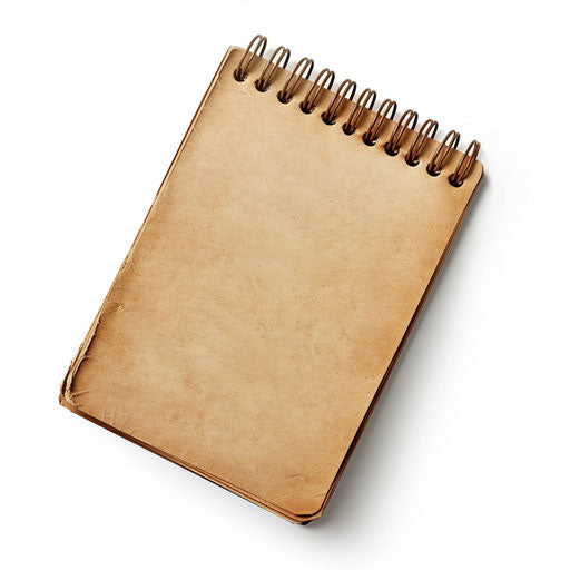 Notepad clipart in a photo realistic style on flat white background