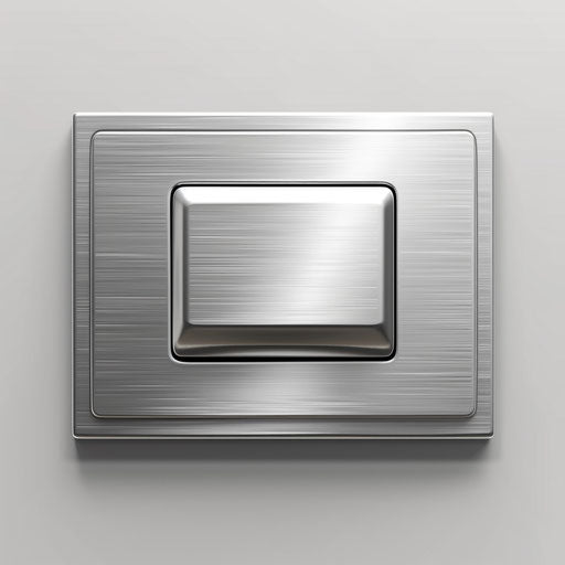 Realistic switch on metallic silver flat background