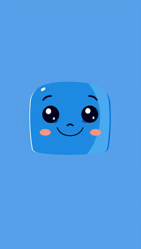 Cute face on blue background