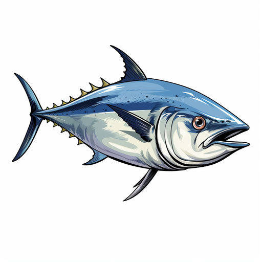 Tuna clipart in the style of Chiaroscuro Art, on a white background