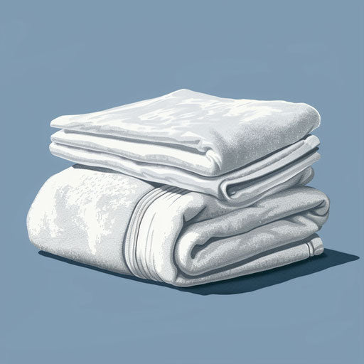 Towel illustration in photo realistic style with a flat random background, glossy finish and sharp outlines