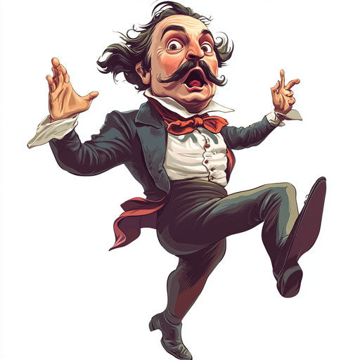 Humorous caricature of an Eugène Delacroix clipart