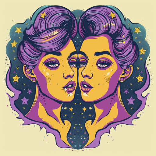 Flat tattoo sketch of the Gemimi constellation