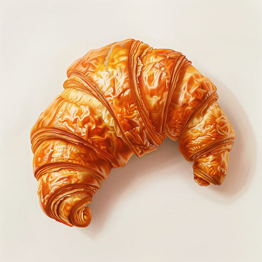 Photo realistic croissant clipart on flat white background