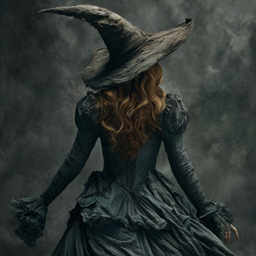 The enchanting witch with flowing auburn hair
