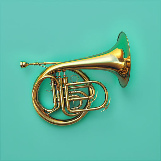 Hyper-realistic horn clipart on flat teal background