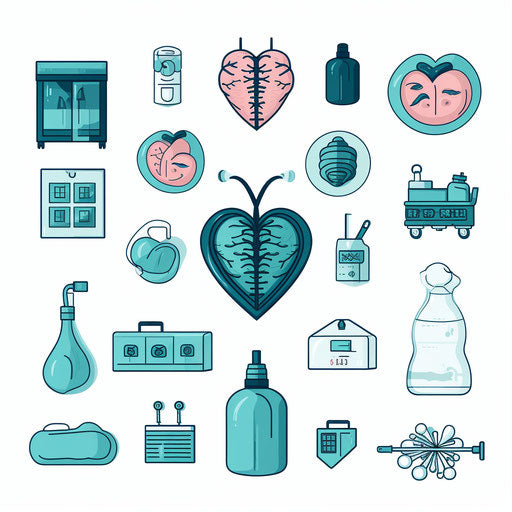 Medical illustration in Minimalist style, on white background