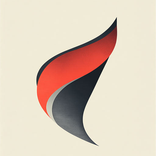 Modern banner with stylized corner, cut-out detail, pro typography in red and gray