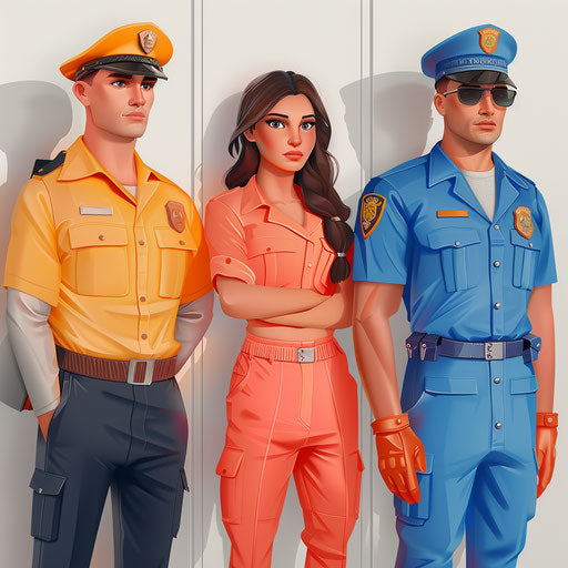 Community helpers illustrations with realistic flat background