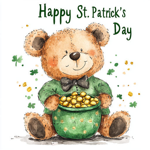 St. Patrick's Day bear with pot of gold