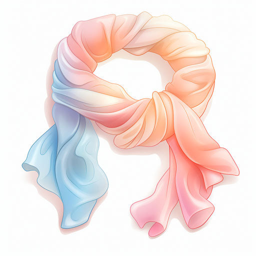 Scarf clipart in the style of Pastel Colors Art