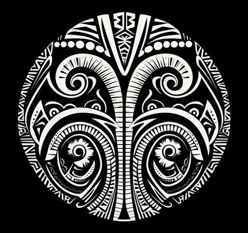 Tribal hand drawn design, black and white