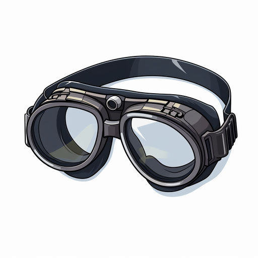 Minimalist style goggles clipart on white background