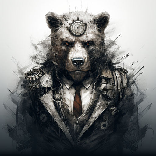 Bear designs tattoos black and white portrait free art
